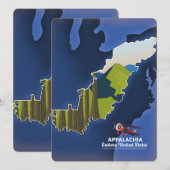 carte de voyage de l'est des États-Unis Appalachia (Devant / Derrière)