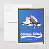 Carte de voyage de l'île de Samosir Indonésie (Devant / Derrière)
