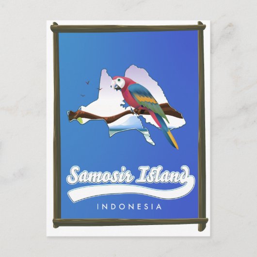 Carte de voyage de l'île de Samosir Indonésie (Devant)