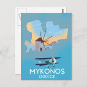 Carte de voyage de Mykonos Grèce (Devant / Derrière)