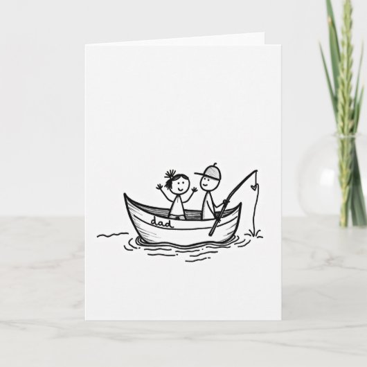 Carte de voyage de pêche de papas simples (Devant)