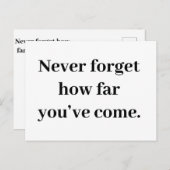 Carte de voyage d'encouragement (Devant / Derrière)