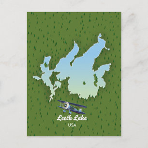 Carte de voyage du lac Leech