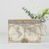 Carte de voyage du monde Antique Vintage (Debout devant)