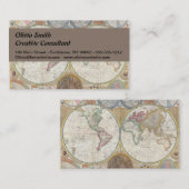 Carte de voyage du monde Antique Vintage (Devant / Derrière)