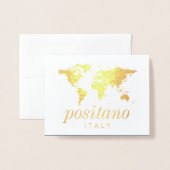 Carte de voyage du monde Nom de la table Cartes VR (Devant avec enveloppe)