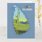 Carte de voyage du Sri Lanka (Fleur jaune)