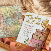 Carte de voyage Fête des mariées / Pink Gold Flora