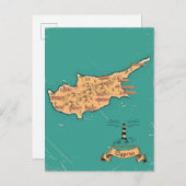 Carte de voyage illustrée Chypre (Devant / Derrière)