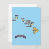 Carte De Voyage Illustrée De Hawaii (Devant / Derrière)