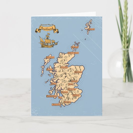 Carte de voyage illustrée de l'Écosse (Devant)