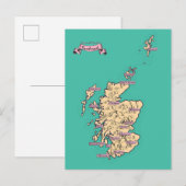 Carte de voyage illustrée de l'Écosse (version sar (Devant / Derrière)