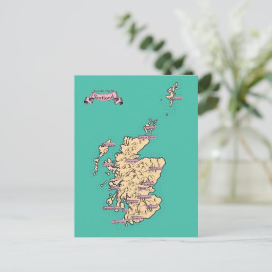 Carte de voyage illustrée de l'Écosse (version sar (Debout devant)