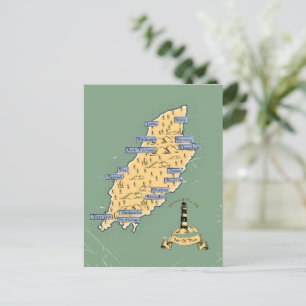 Carte de voyage illustrée de l'île de Man