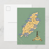 Carte de voyage illustrée de l'île de Man (Devant / Derrière)