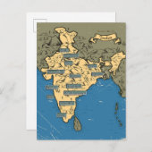 Carte de voyage illustrée de l'Inde (Devant / Derrière)