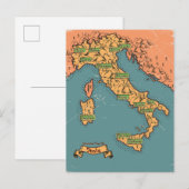 Carte de Voyage Illustrée De L'Italie (Devant / Derrière)