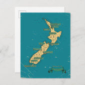 Carte de voyage illustrée de Nouvelle-Zélande (Devant / Derrière)