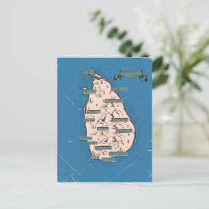 Carte de voyage illustrée de Sri Lanka