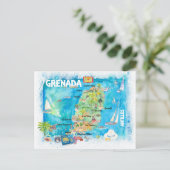 Carte de voyage illustrée des Caraïbes Grenade Ant (Debout devant)