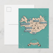 Carte de voyage illustrée d'Islande (Devant / Derrière)