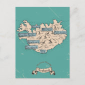 Carte de voyage illustrée d'Islande (Devant)