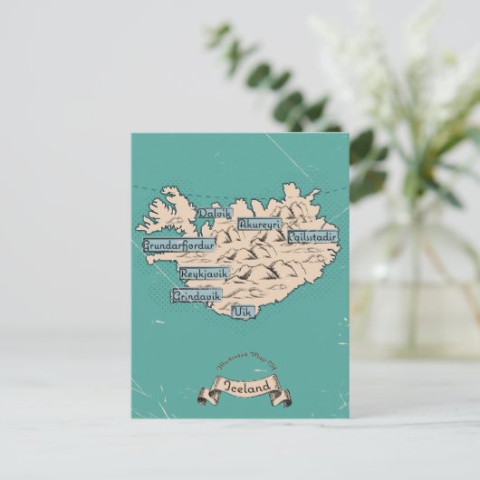 Carte de voyage illustrée d'Islande (Debout devant)