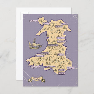 Carte de Voyage illustrée du Pays de Galles