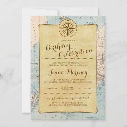 Carte de voyage Invitation de fête d'anniversaire (Devant)