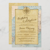 Carte de voyage Invitation de fête d'anniversaire (Devant / Derrière)