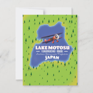Carte de voyage japonaise du lac Motosu.