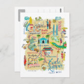 Carte de voyage Jaune illustrée Kuala Lumpur (Devant / Derrière)