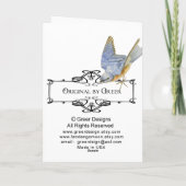 CARTE DE VOYAGE LOVEBIRD avec orchidées (Dos)
