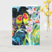 CARTE DE VOYAGE LOVEBIRD avec orchidées (Fleur jaune)