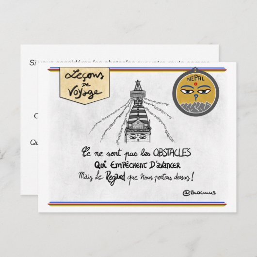 Carte de voyage : obstacle Transformez vos (Devant / Derrière)