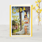 Carte de voyage vintage Cuba (Fleur jaune)