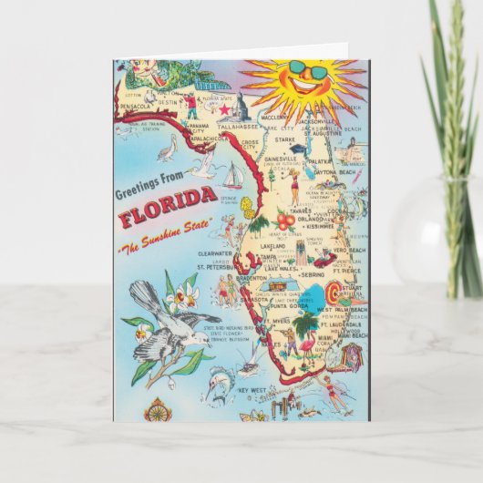 Carte de voyage vintage de Floride (Devant)