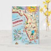 Carte de voyage vintage de Floride (Fleur jaune)