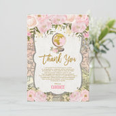 Carte de voyage vintage Rose Gold Floral (Debout devant)