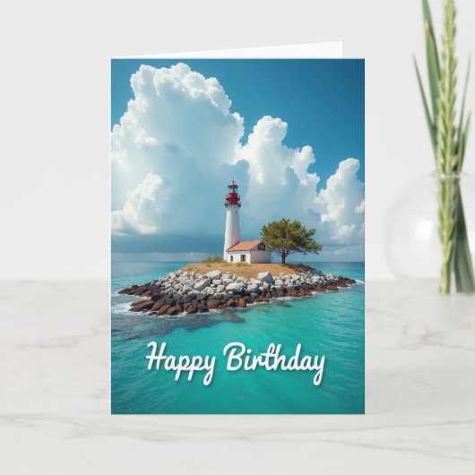 Carte de vue d'anniversaire bord de mer (Devant)