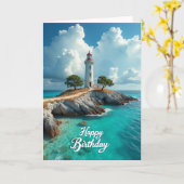 Carte de vue d'anniversaire côtière (Fleur jaune)