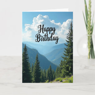 Carte de vue d'anniversaire de montagne