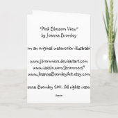 Carte de vue en fleurs roses (Dos)