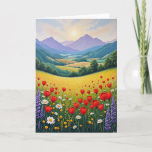 Carte de vue florale d'anniversaire douce