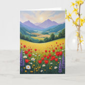 Carte de vue florale d'anniversaire douce (Fleur jaune)