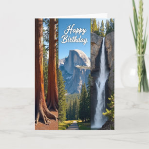Carte de vue forestière d'anniversaire