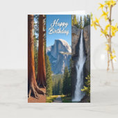 Carte de vue forestière d'anniversaire (Fleur jaune)