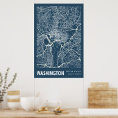 Carte de Washington D.C. affiche de plan de ville  (Cuisine)