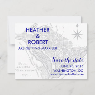 Carte de Washington DC Enregistrer la date (carte