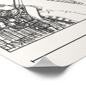 Carte de Washington DC Poster Charbon Moderne Urba (Coin)